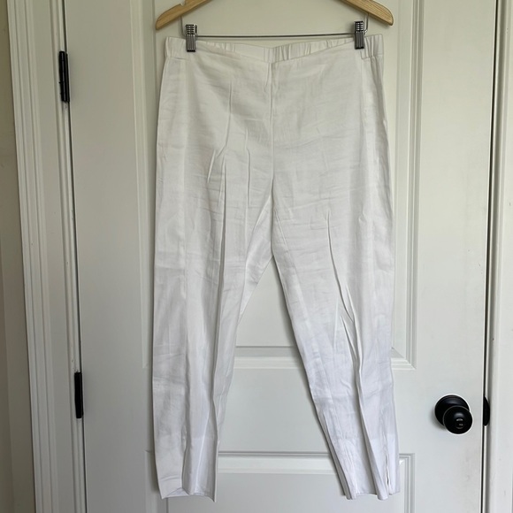 J. Jill Women’s Linen Stretch Crop Ankle Pants White S - Picture 1 of 8